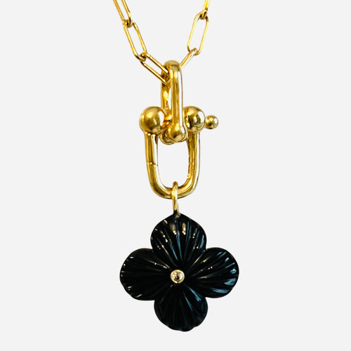 Clover Gemstone Pendant Necklace - 2 Options