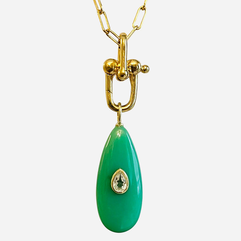 Westport Green Chalcedony Pendant Necklace