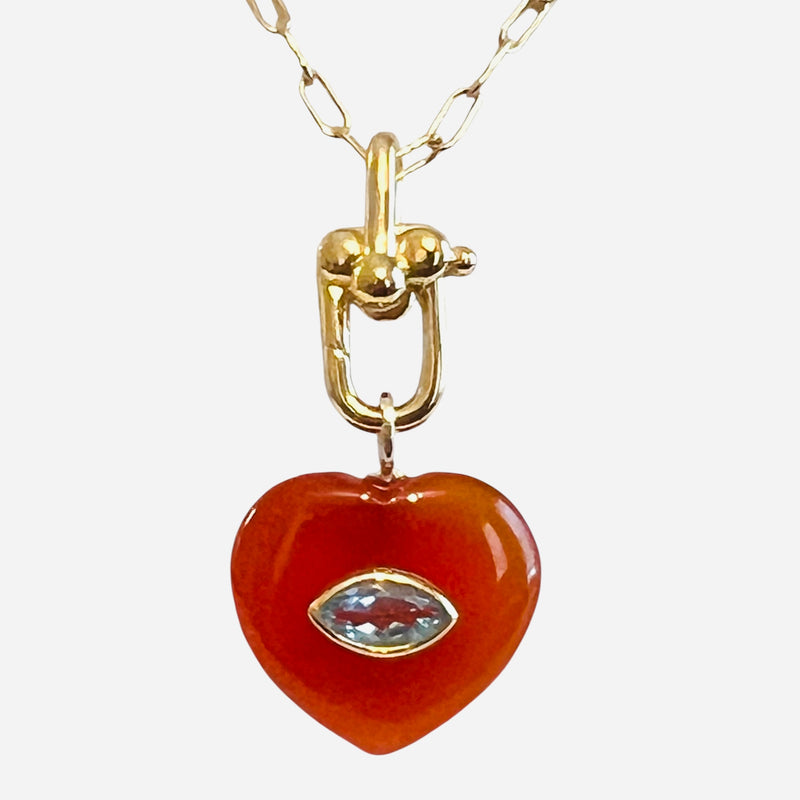 Laurel Carnelian Heart-Shaped Pendant Necklace