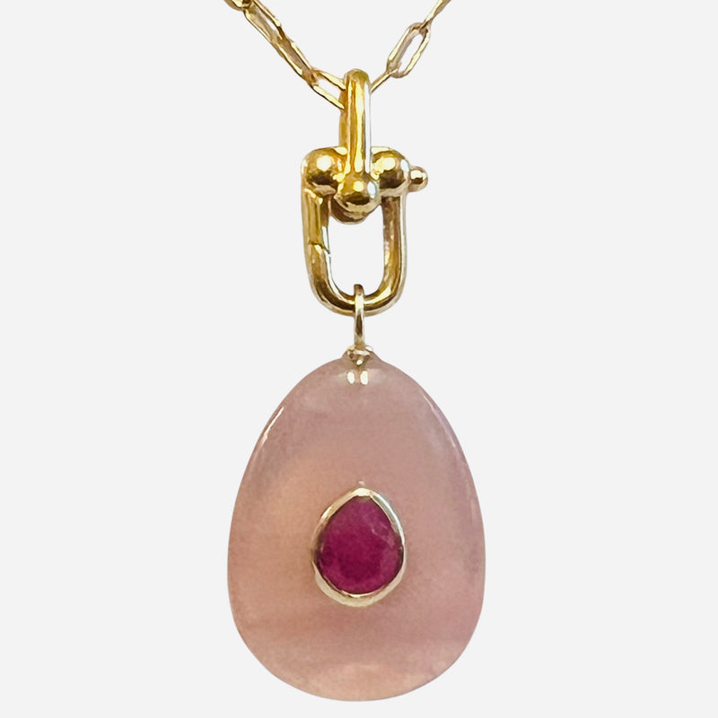 Atlanta Rose Quartz Pendant Necklace