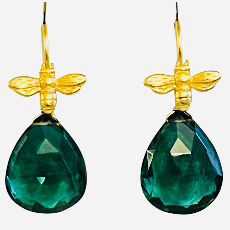 Bee Earring - 7 Gemstone Options