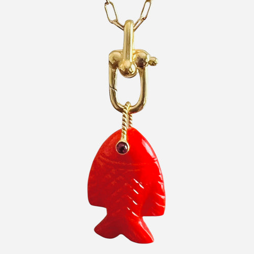 Fish On! Pendant Necklace - 3 Gemstone Options