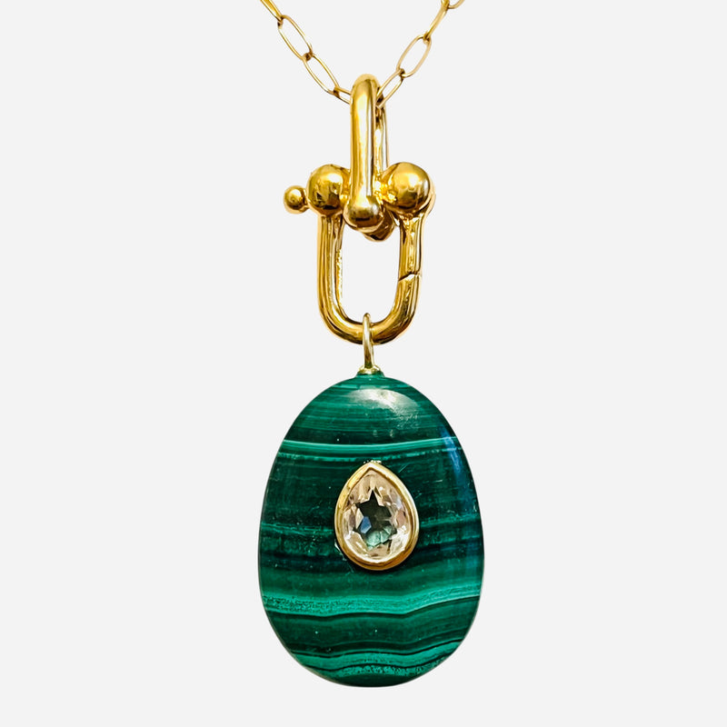 Malta Malachite Pendant Necklace