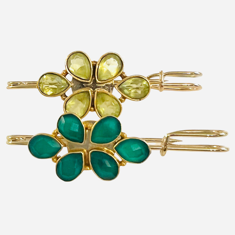 Gemstone Petal Brooches - 2 Options
