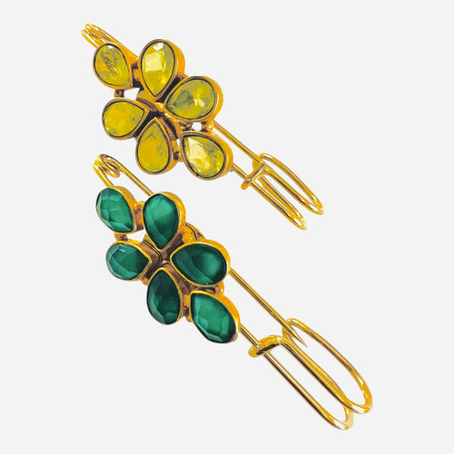 Gemstone Petal Brooches - 2 Options
