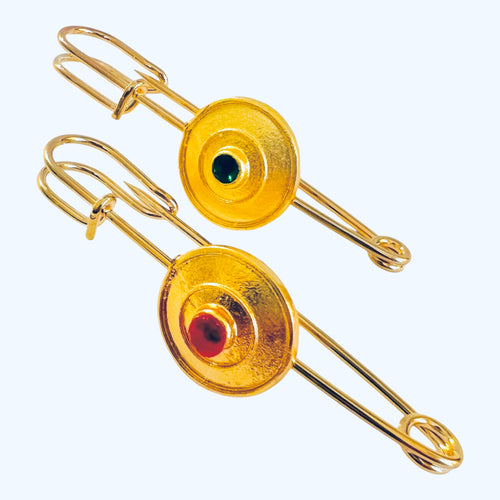 Colorful Disk Brooches