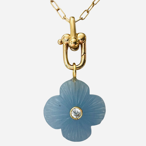 Clover Gemstone Pendant Necklace - 8 OPTIONS