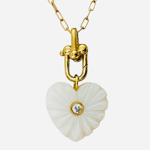 Heart Gemstone Pendant Necklace - 6 OPTIONS