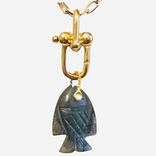 Fish On! Pendant Necklace - 6 Gemstone Options