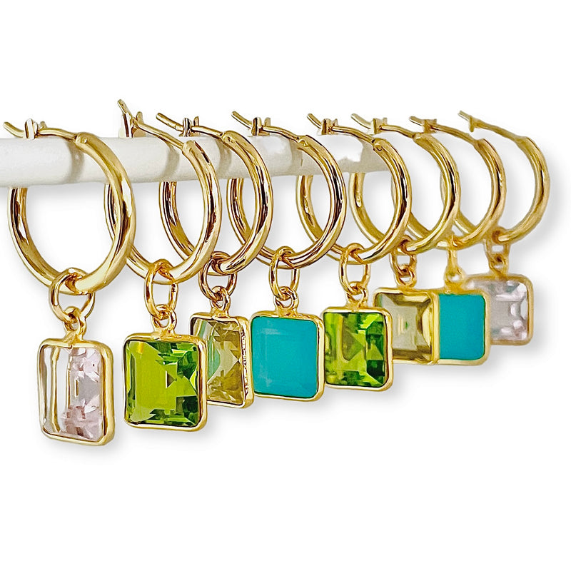 Lillian Gold Fill Hoop Earring (6 Gemstone Options)