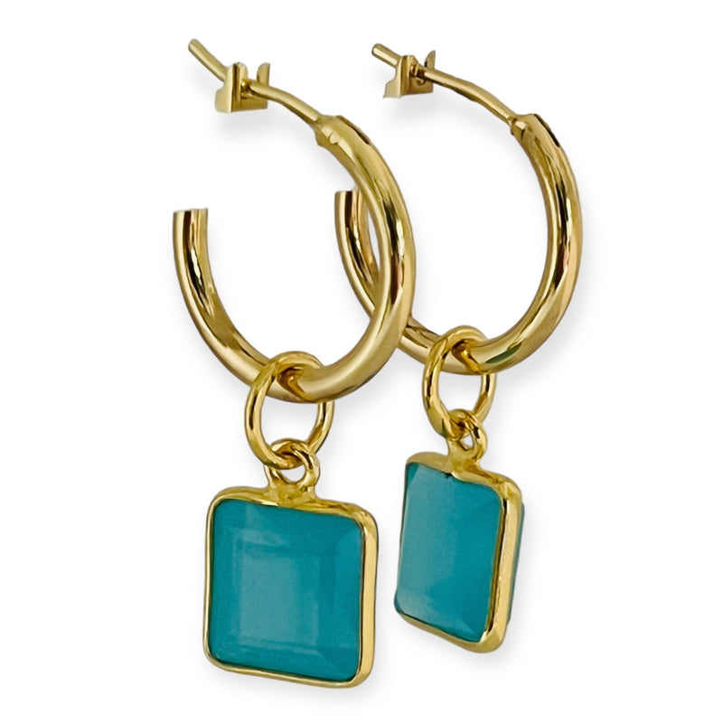 Lillian Gold Fill Hoop Earring (6 Gemstone Options)