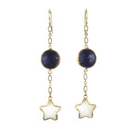 Moon & Star Earring - (5 Gemstone Options)
