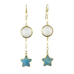 Moon & Star Earring - (5 Gemstone Options)