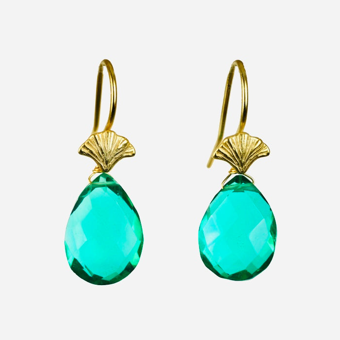 Shell Earring - (6 Gemstone Options)