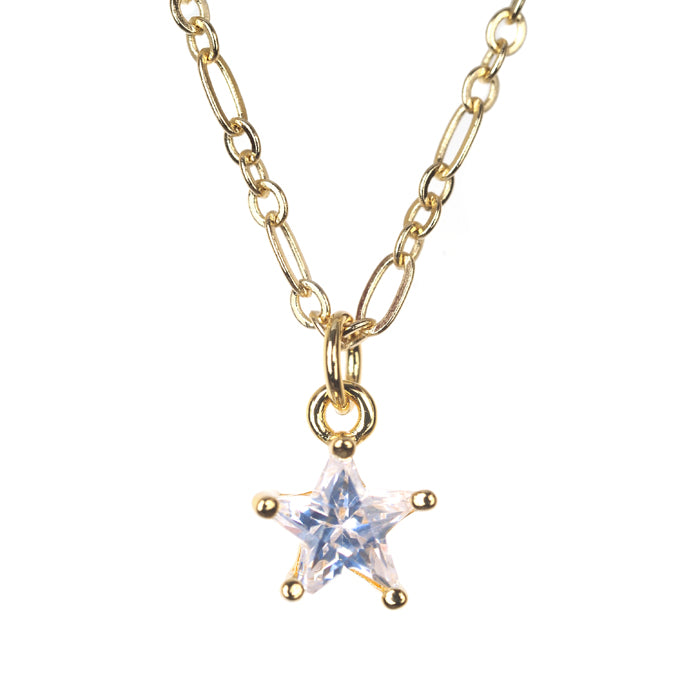 Tiny Shining Star Pendant Necklace - (2 Metal Options)