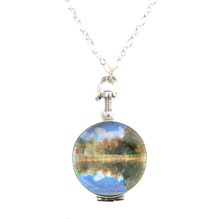 Crystal Locket Pendant Necklace - (2 Metal Options)