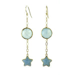 Moon & Star Earring - (5 Gemstone Options)
