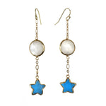 Moon & Star Earring - (5 Gemstone Options)