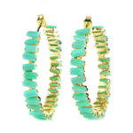 Thea Hoop Medium Earring - (13 Gemstone Options)