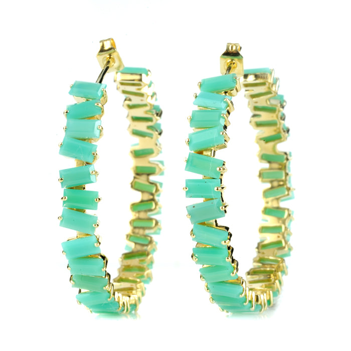 Thea Hoop Medium Earring - (13 Gemstone Options)