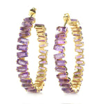 Thea Hoop Medium Earring - (13 Gemstone Options)