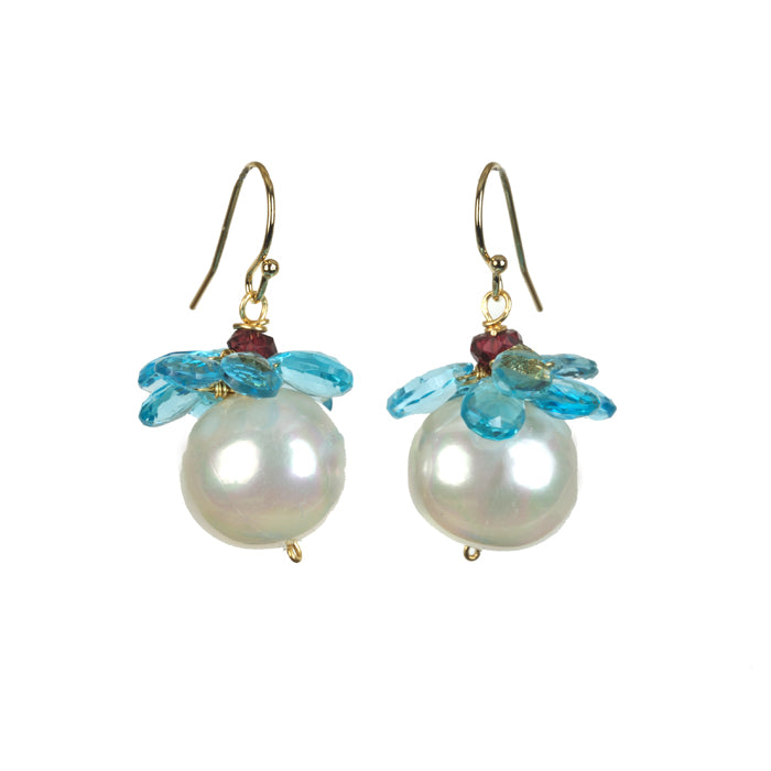 Delray Pearl Earring - 11 Gemstone Options
