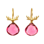 Antler Earring - (5 Gemstone Options)