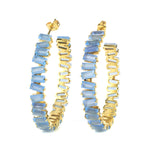 Thea Hoop Medium Earring - (13 Gemstone Options)