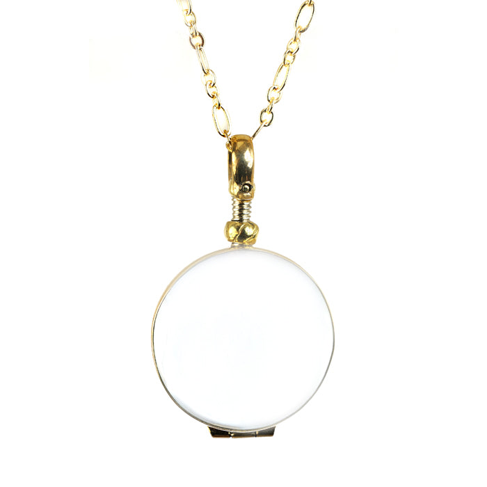 Crystal Locket Pendant Necklace - (2 Metal Options)