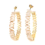 Thea Hoop Medium Earring - (13 Gemstone Options)
