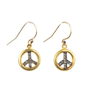 Peace Pave Diamond Earring