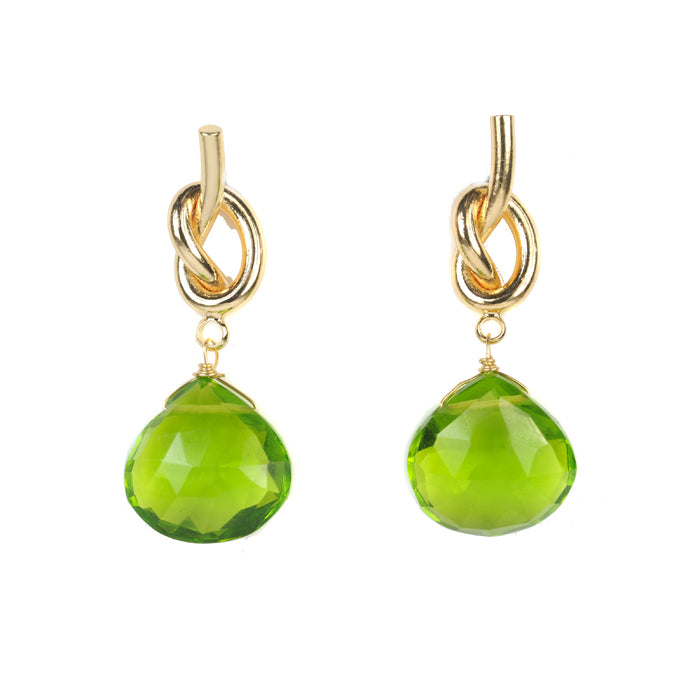 Knot Gemstone Earring - 4 Stone Options