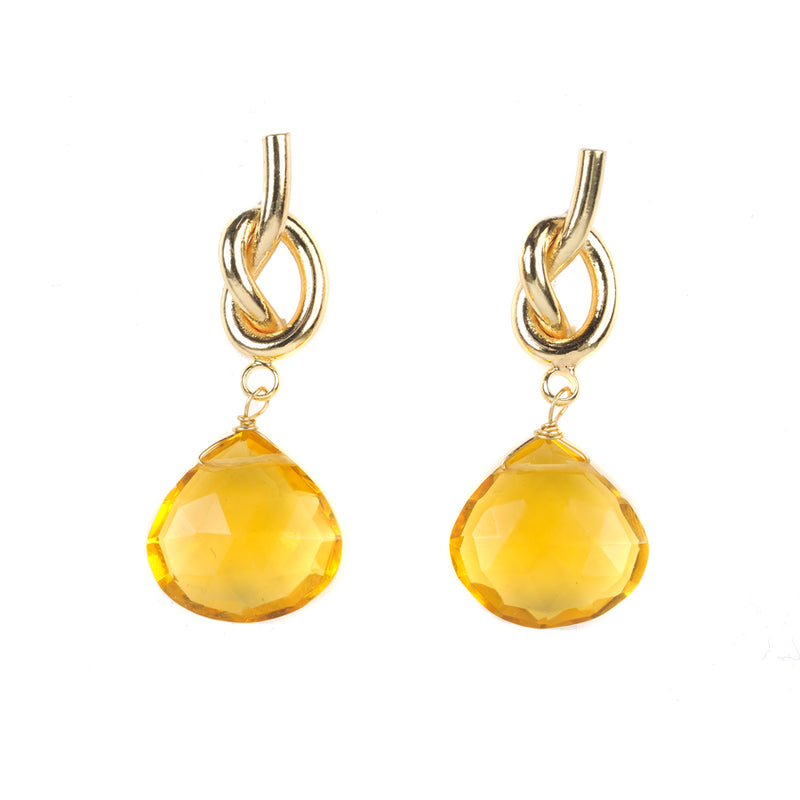 Knot Gemstone Earring - 4 Stone Options