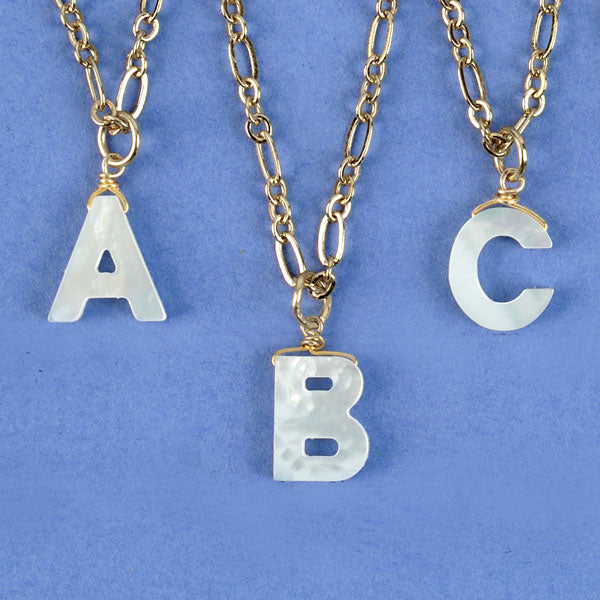 Initial Pearl Necklace - (26 Letter Options)
