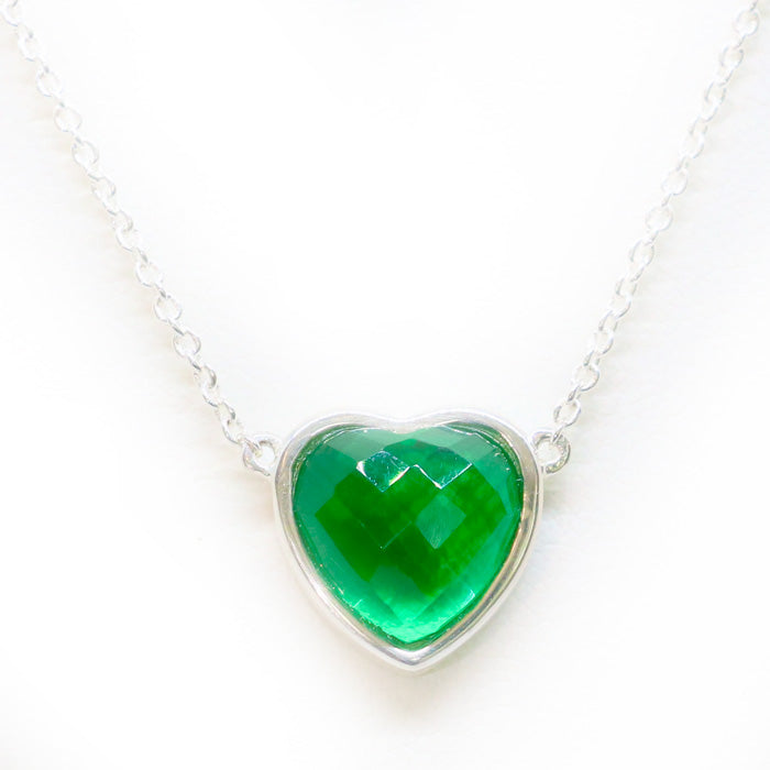 Heart Pendant Necklace (12 Birthstone Options)