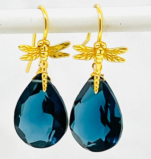 Dragonfly Earring - (5 Gemstone Options)