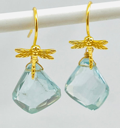 Dragonfly Blue Topaz Earring