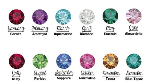 Shield Pendant Necklace - (12 Birthstone Options)