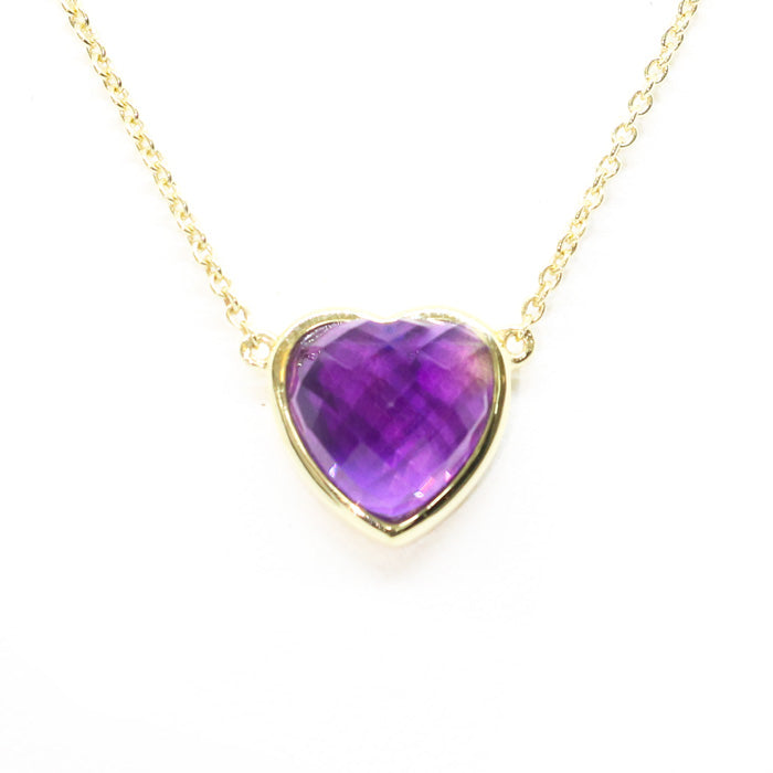 Heart Pendant Necklace (12 Birthstone Options)