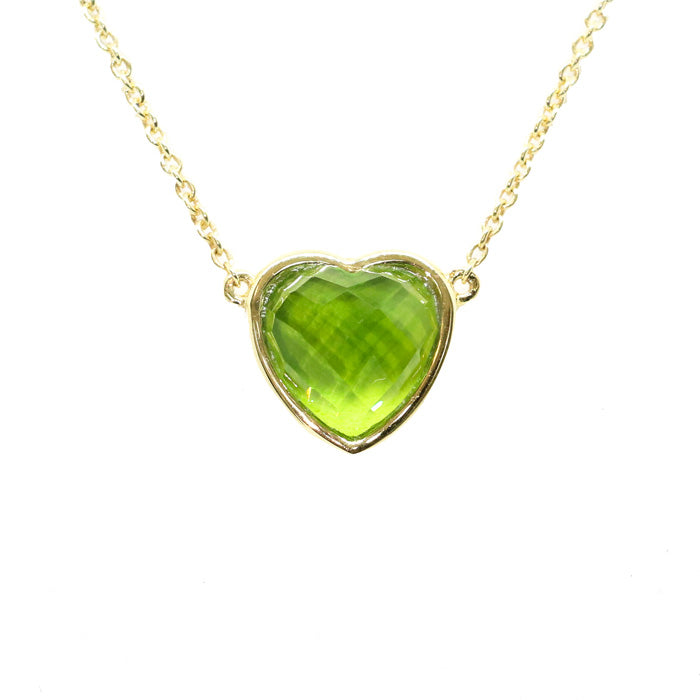 Heart Pendant Necklace (12 Birthstone Options)