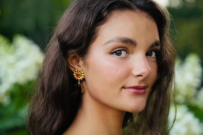 Dahlia Earring - 4 Gemstone Options