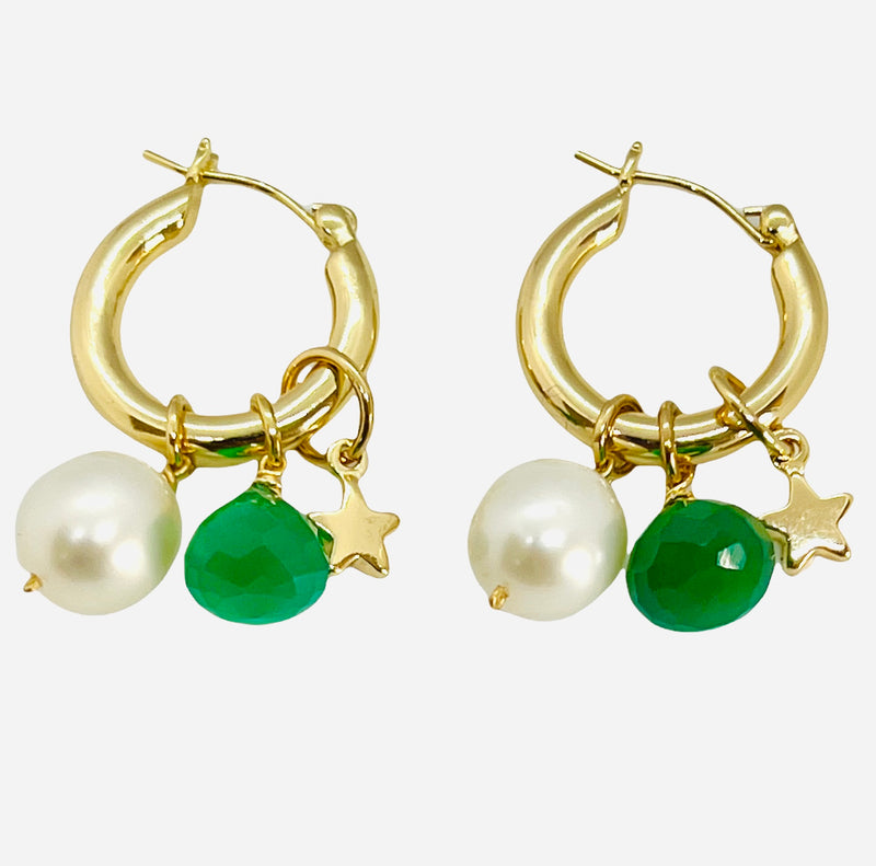 Boca Grande Hoop Earring - (5 Gemstone Options)