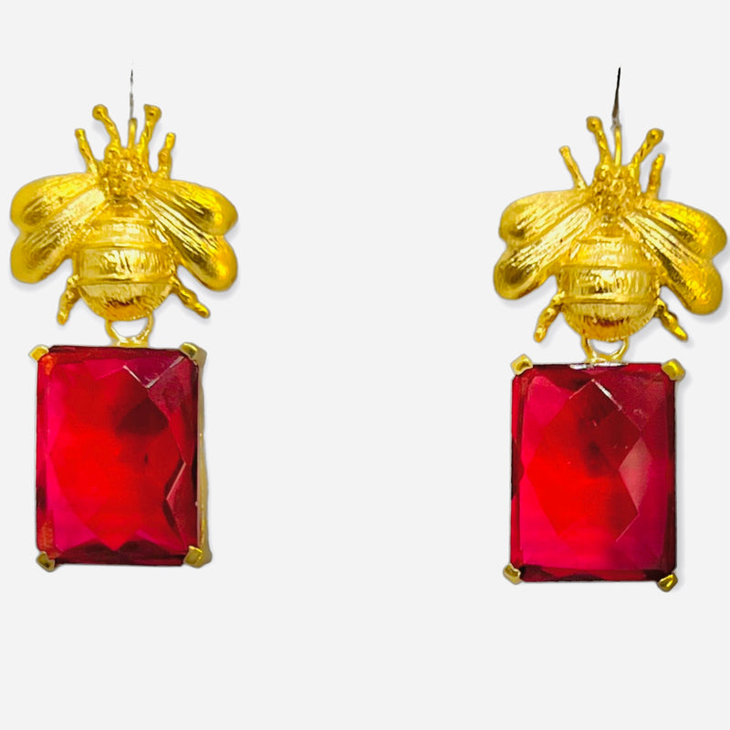 Bumble Bee Earring - 5 Gemtone Options