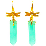 Dragonfly Crystal Quartz Earring - (4 Color Options)