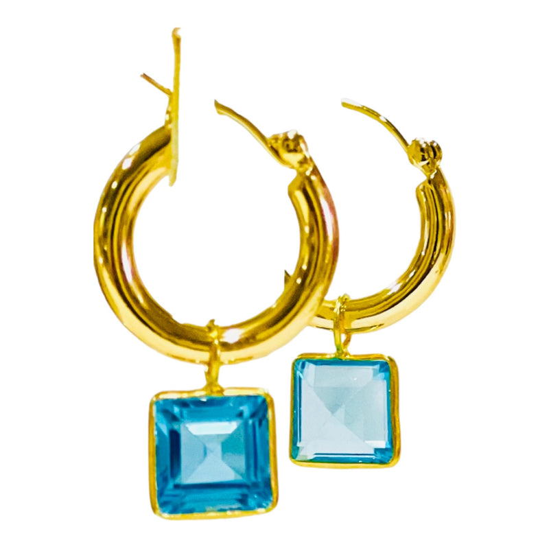 Lillian Gold Fill Hoop Earring (6 Gemstone Options)