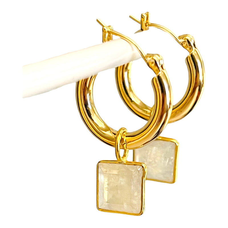 Lillian Gold Fill Hoop Earring (6 Gemstone Options)