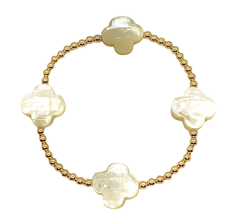 Gold Fill Mother Of Pearl (White) Bracelet