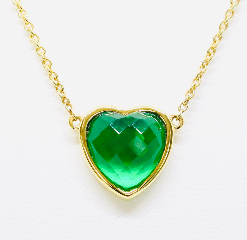 Heart Pendant Necklace (12 Birthstone Options)