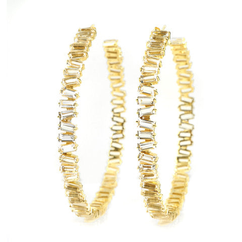 Thea Hoop Large Earring (4 Gemstone Options)