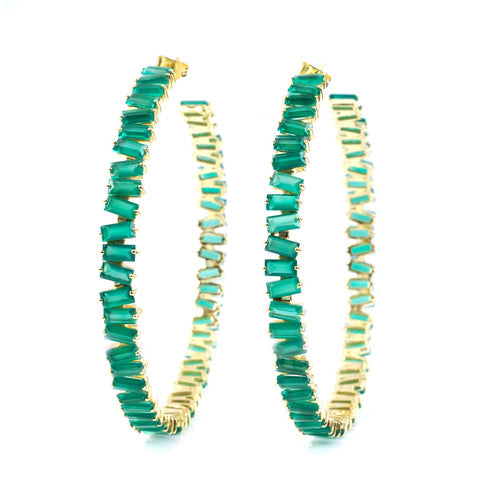 Thea Hoop Large Earring (4 Gemstone Options)